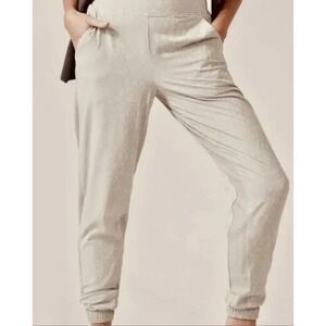Athleta Brooklyn Textured Jogger Pull On Size 0 Abalone Ivory Tan Leopard 981251